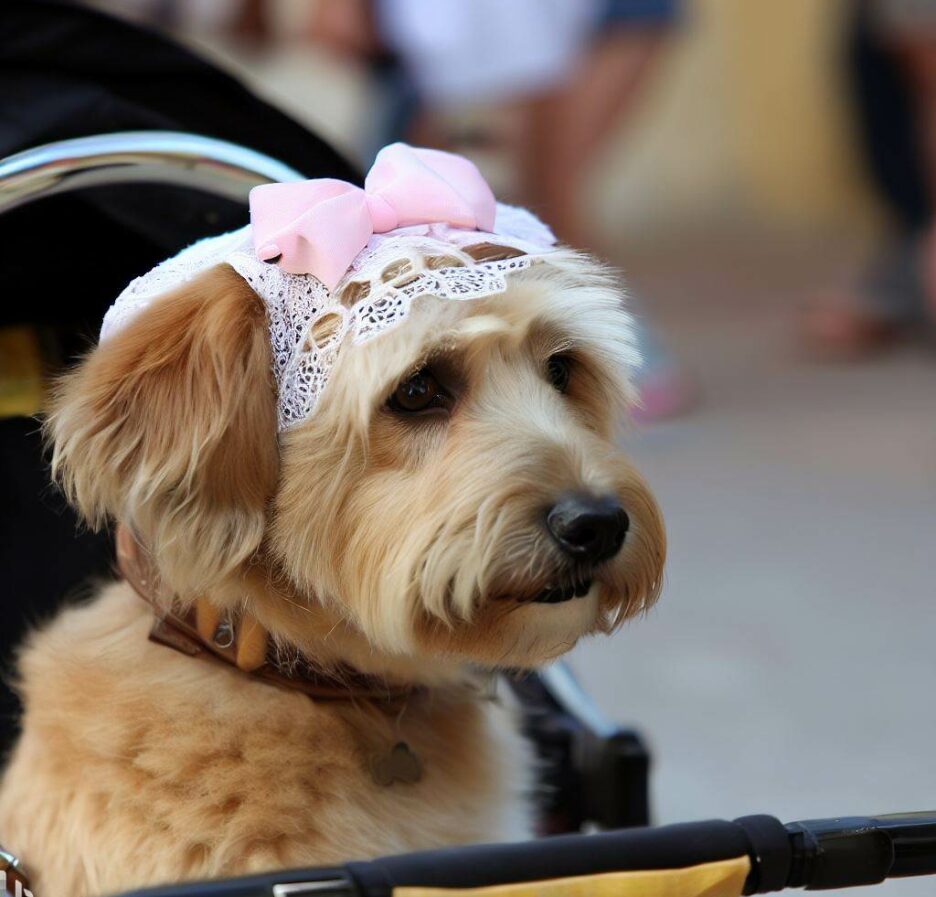 hond in buggy