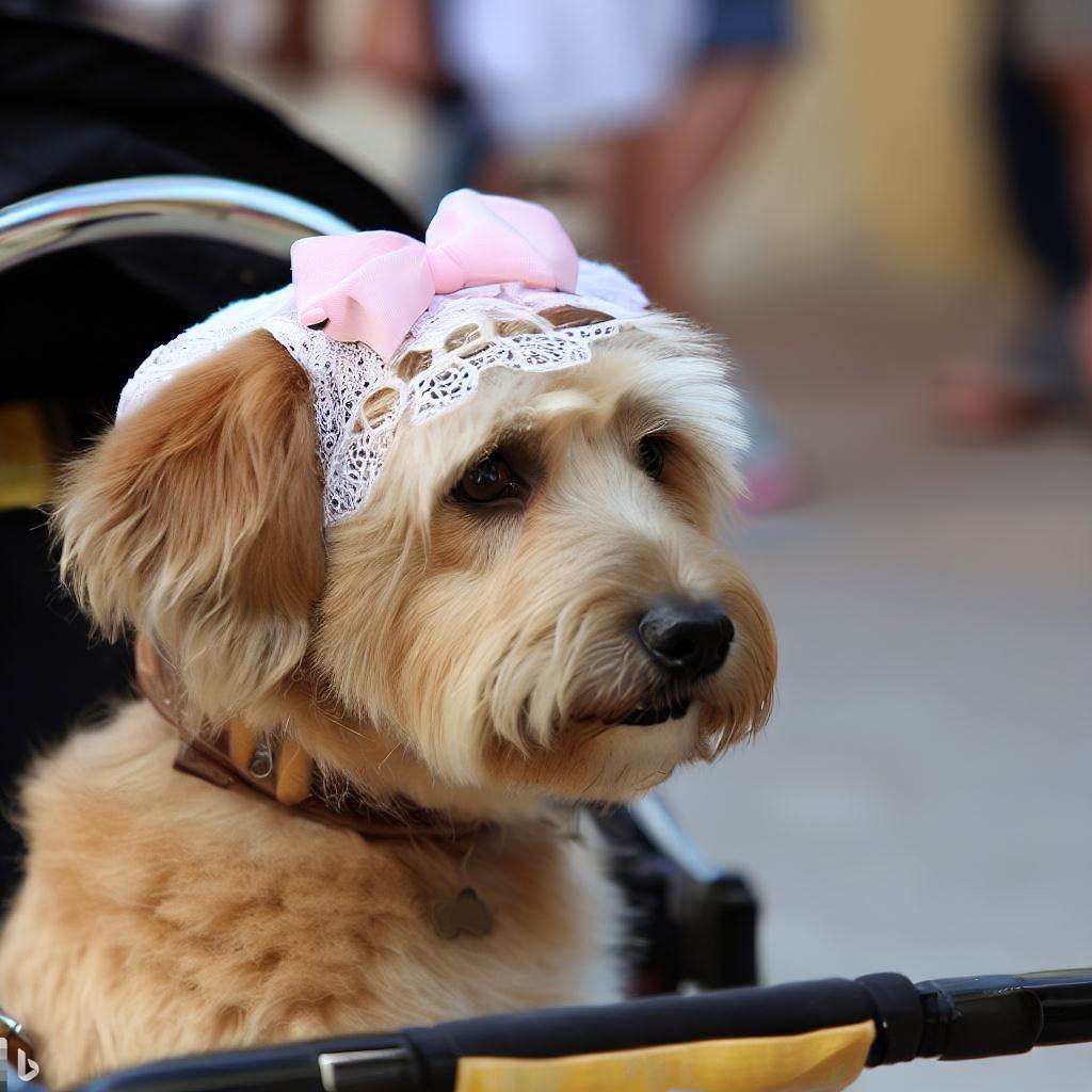 hond in buggy